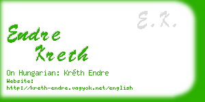 endre kreth business card